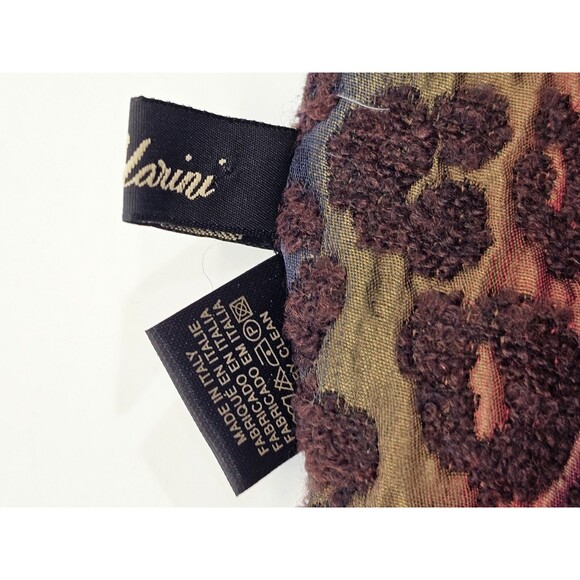 LM Saldarini Rainbow Multicolor Cheetah Print Rectangle Wool Silk Scarf Wrap EUC - Picture 4 of 5